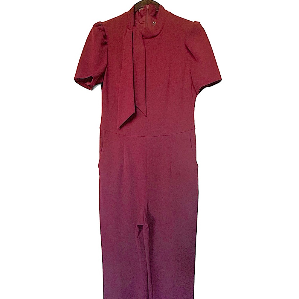 MAGGY LONDON Tie Neck Crepe Jumpsuit - US Size 4